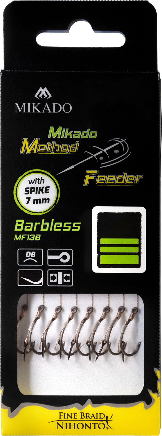 Mikado Methode Feeder Rig - Mit Nadel Haken Ohne Widerhaken 4 / Geflochtene Schnüre 0.16mm/10cm - 8 Stk.