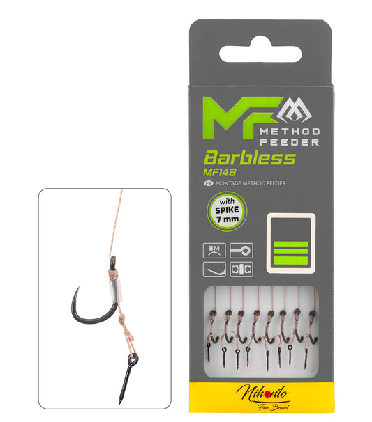 Mikado Leader Mf - MF14 Mit Nadel - Haken Ohne Widerhaken 14 / Geflochtene SCHNÜRE: 0.12mm/10cm - 8 Stk.