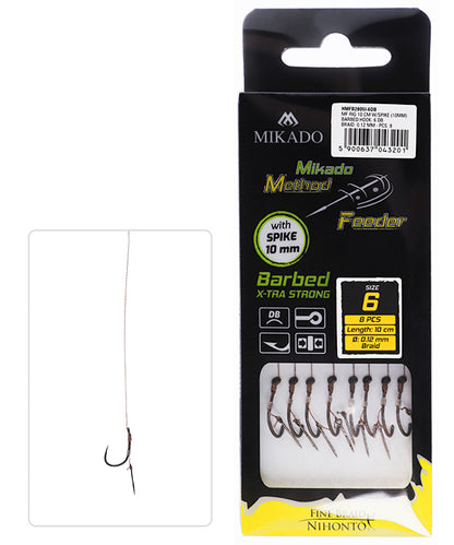 Mikado Mf Rig - Mit Nadel - Haken Mit Widerhaken Grösse 10 Db / Geflochtene Schnüre: 0.12mm/10cm - 8 Stk.