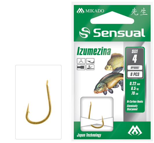 Mikado Gebundene Haken - Sensual - Izumezina No 8 G / Schnur: 0.18mm/70cm - 8 Stk.