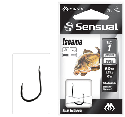 Mikado Gebundene Haken - Sensual - Iseama No 8 Bn / Schnur: 0.18mm/70cm - 8 Stk.