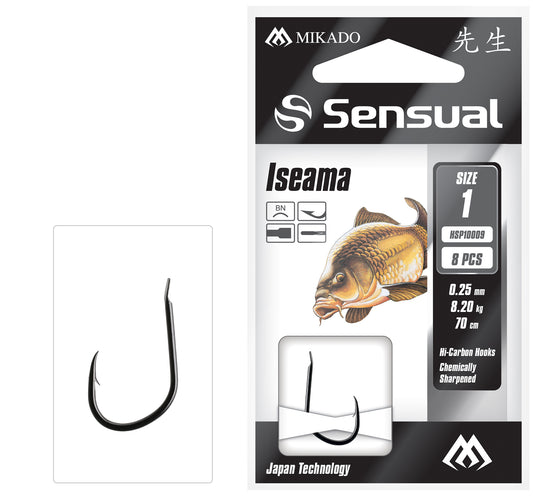 Mikado Gebundene Haken - Sensual - Iseama No 6 Bn / Schnur: 0.20mm/70cm - 8 Stk.
