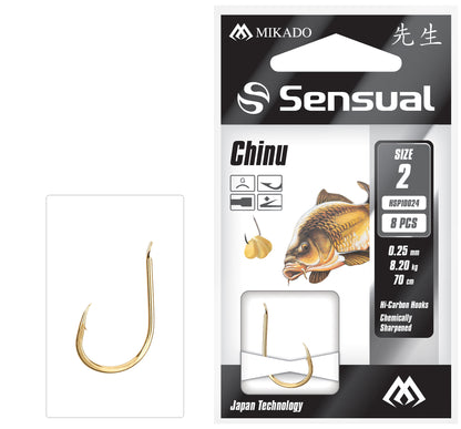 Mikado Gebundene Haken - Sensual - Chinu No 6 G / Schnur: 0.20mm/70cm - 8 Stk.