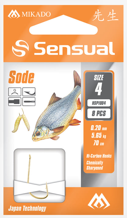 Mikado Gebundene Haken - Sensual - Sode No 10 G / Schnur: 0.14mm/70cm - 8 Stk.