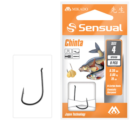 Mikado Gebundene Haken - Sensual - Chinta No 14 Bn / Schnur: 0.12mm/70cm - 8 Stk.