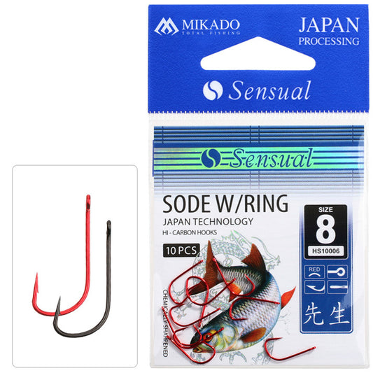 Mikado Haken - Sensual - Sode W/RING NR. 10 Red - 10 Stk.
