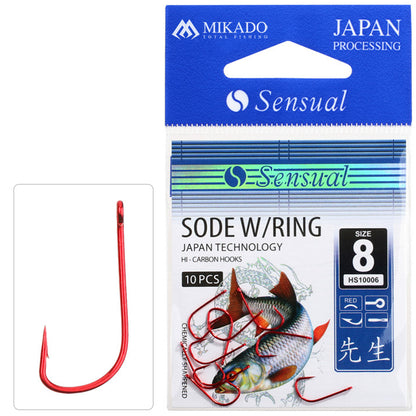 Mikado Haken - Sensual - Sode W/RING NR. 8 Red - 10 Stk.