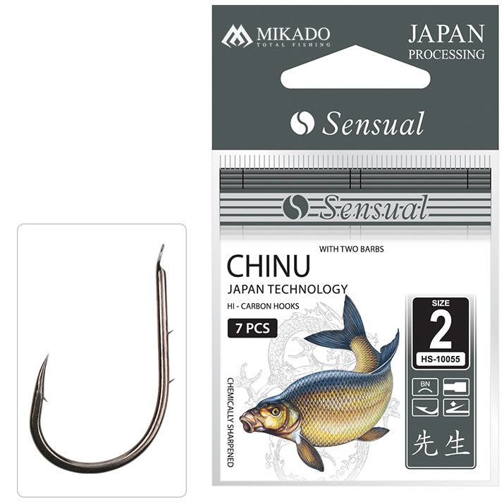 Mikado Haken - Sensual - Chinu Mit Widerhaken NR. 2 Bn - 7 Stk.