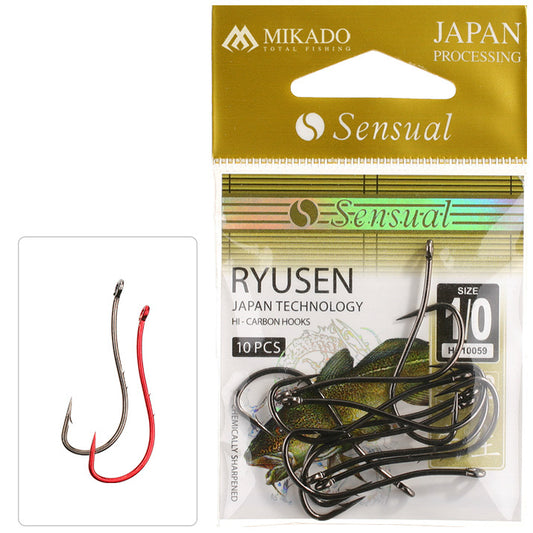 Mikado Haken - Sensual - Ryusen W/RING NR. 6 Red - 10 Stk.