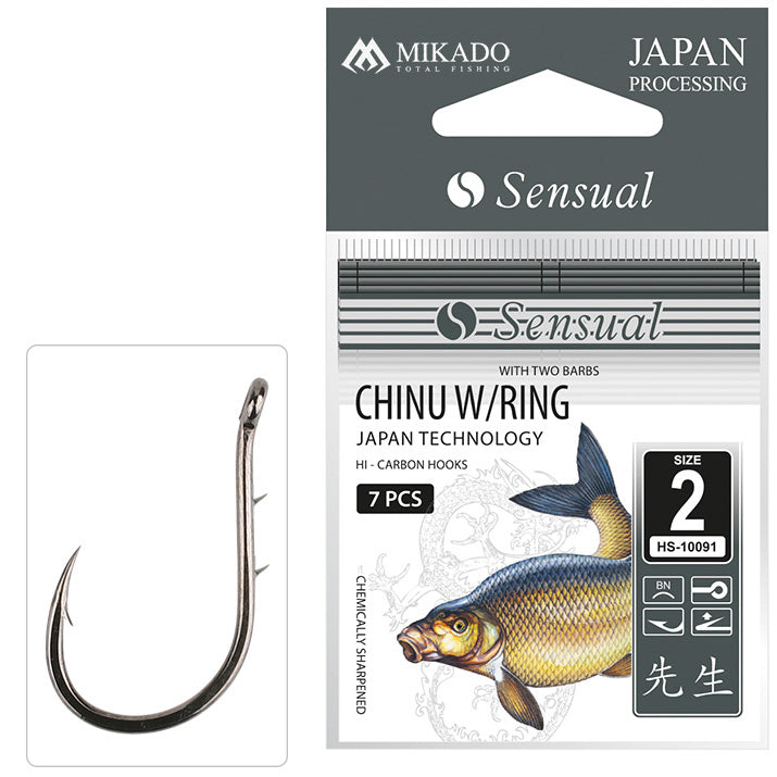 Mikado Haken - Sensual - Chinu Ring Mit Widerhaken NR. 8 Bn - 10 Stk.
