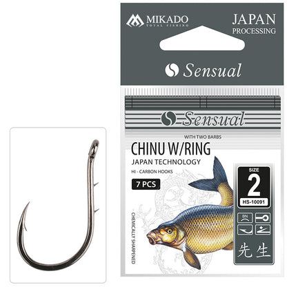 Mikado Haken - Sensual - Chinu Ring Mit Widerhaken NR. 8 Bn - 10 Stk.