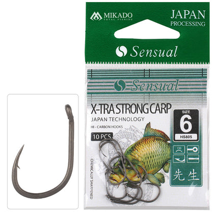 Mikado Haken - Sensual - X-Tra Strong Carp NR. 6 Db - 10 Stk.