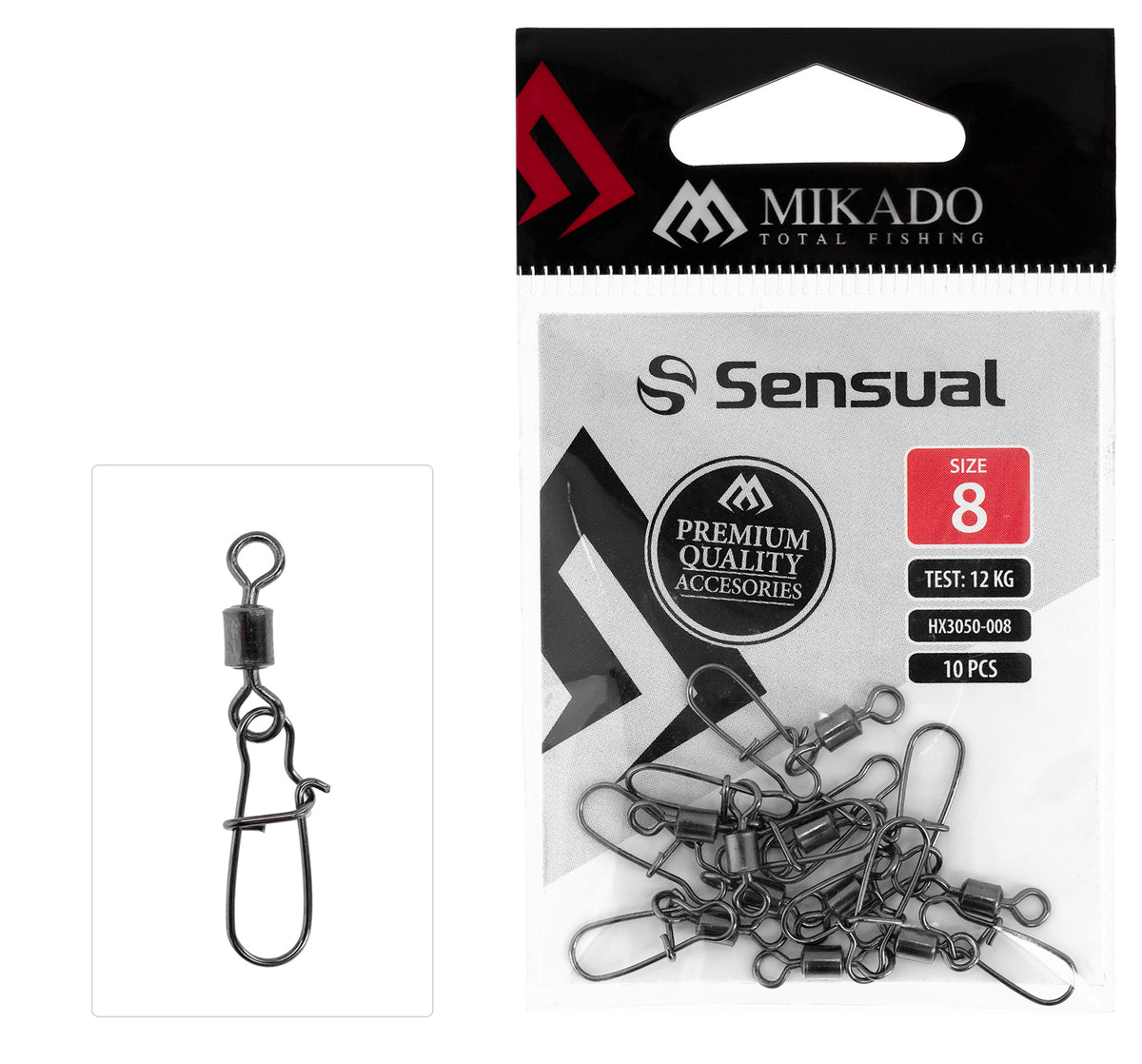 Mikado Roll-Wirbel - Mit Fastlock Snap NR. 14 Bn - 10 Stk.