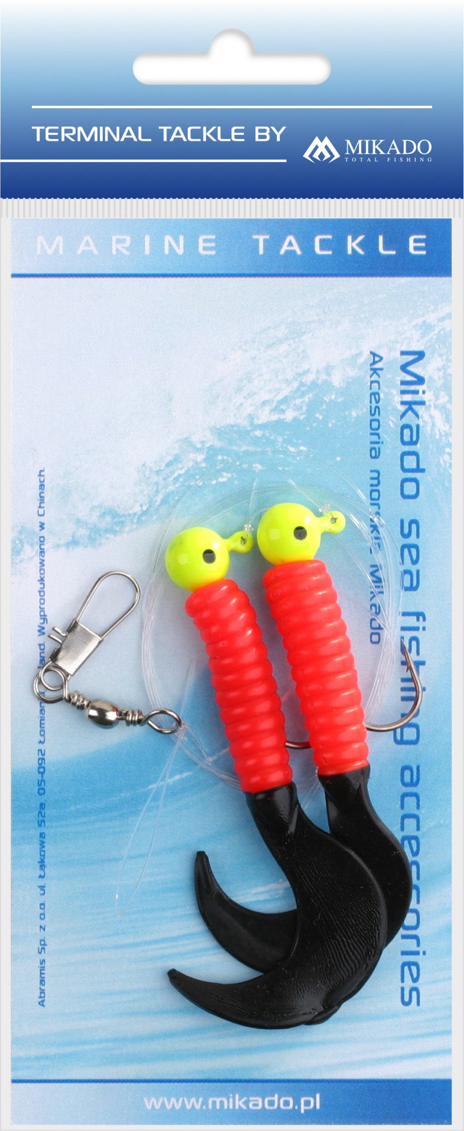 Mikado Meeres-Set - Pilk Twist Jighead Rig 7.5cm-2x6g - Rot Und Schwarz - 1 Satz