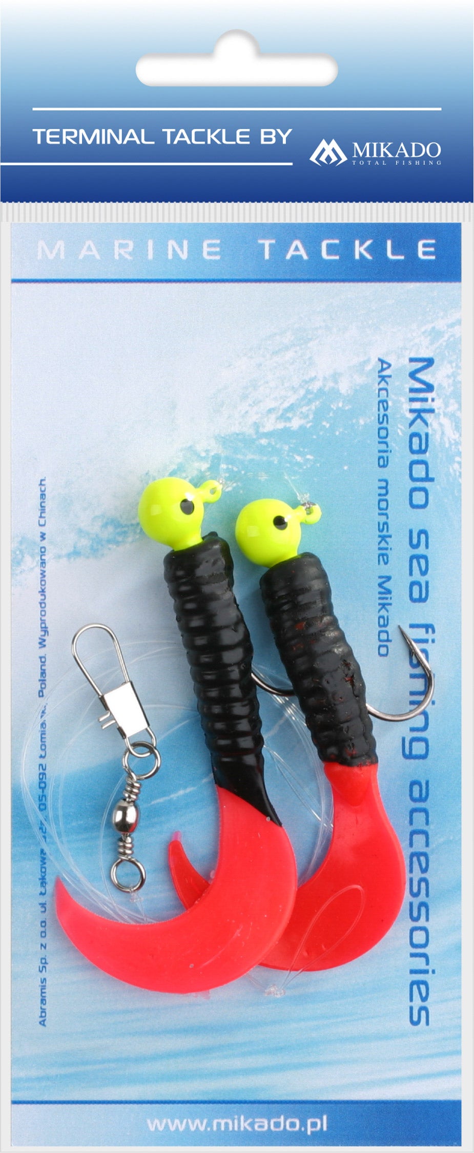 Mikado Meeres-Set - Pilk Twist Jighead Rig 7.5cm-2x6g - Schwarz Und Rot - 1 Satz
