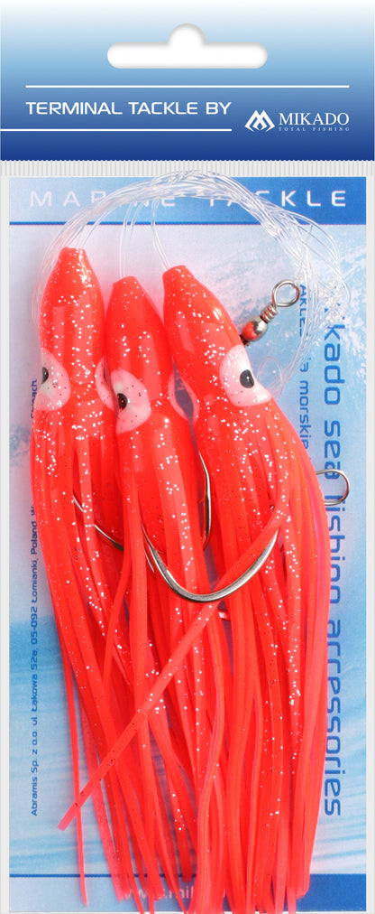 Mikado Meeres-Set - Octopus Rig 12cm - Haken 3x7/0 - Rot - 1 Satz