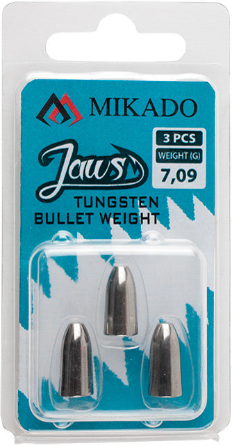 Mikado Blei - Jaws Tungsten Bullet - 8.86g - Stahl Und Grau - 3 Stk.