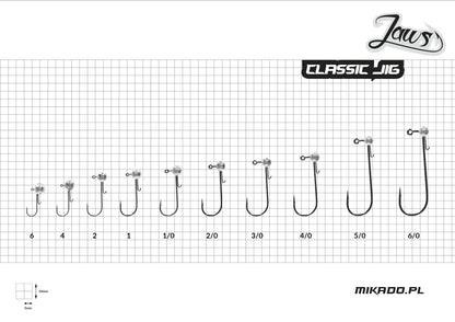 Mikado Jig Head - Jaws Classic - 15g-3/0 Bn - 3 Stk.