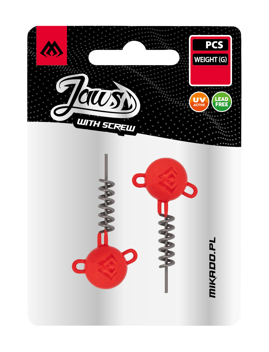 Mikado Jig Head - Jaws Mit Schraube - Uv-Orange 25g - 2 Stk.