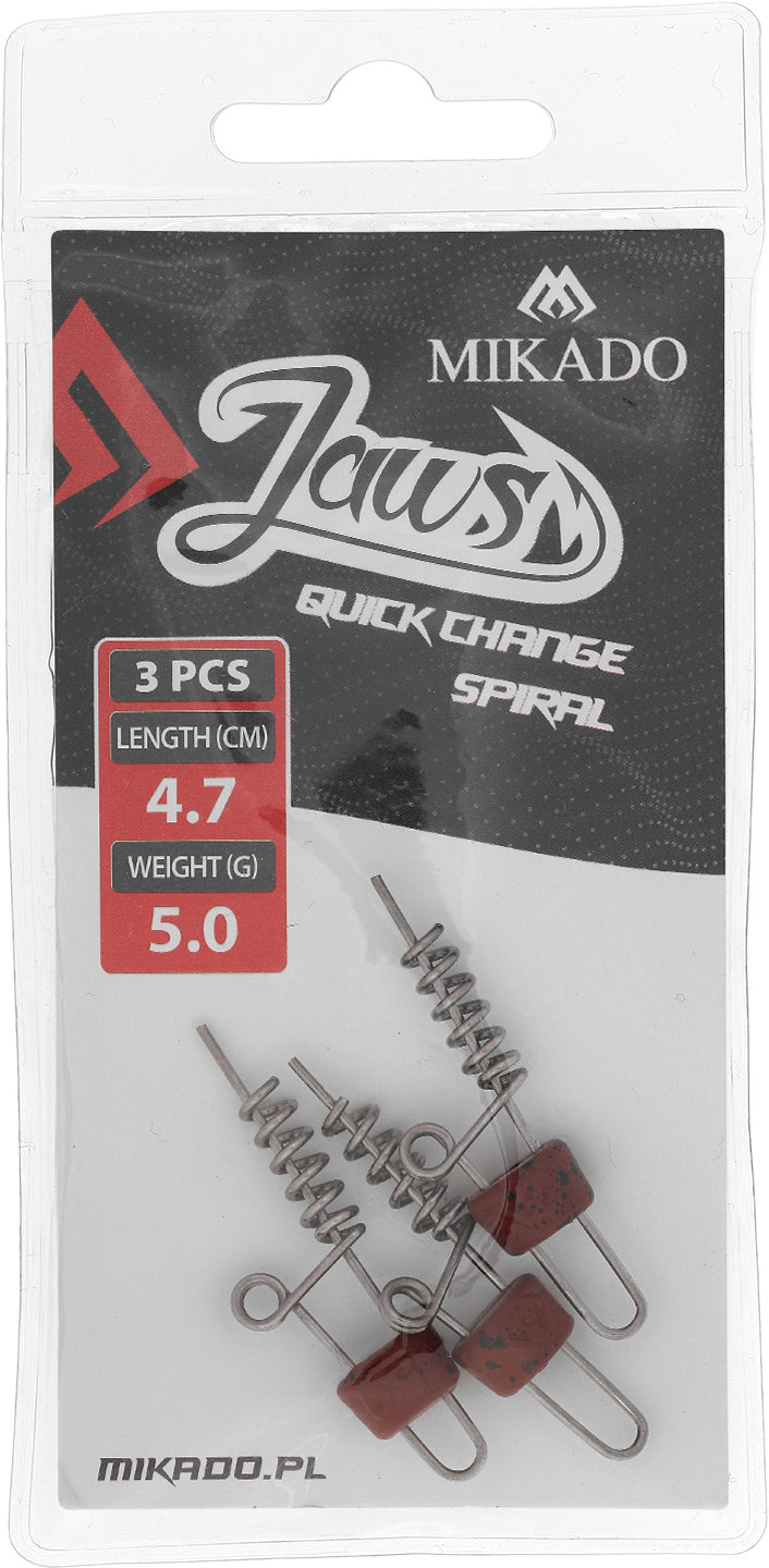 Mikado Schraube - Für Köder - Jaws Quick Change Spiral - 5gr - 4.7cm - 3 Stk.