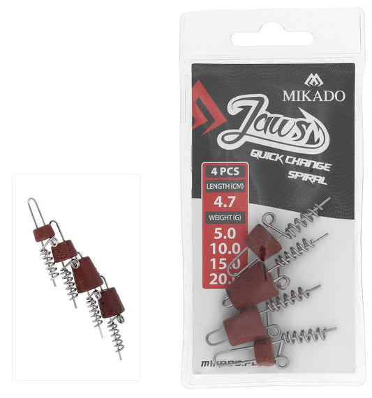 Mikado Schraube - Für Köder - Jaws Quick Change Spiral - Mix -