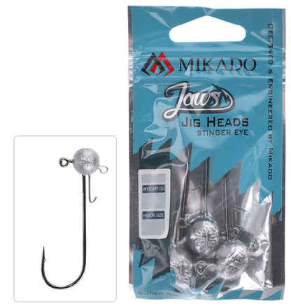 Mikado Jig Head - Jaws Stinger Eye 20g-8/0 Bn - 3 Stk.