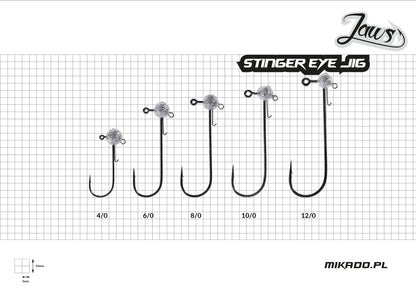 Mikado Jig Head - Jaws Stinger Eye 10g-10/0 Bn - 3 Stk.