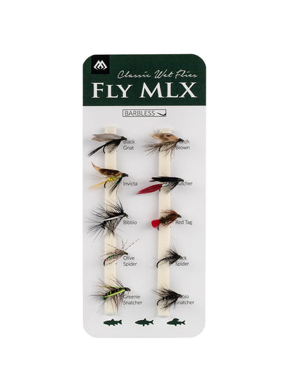 Mikado Set - Künstliche Fliegen - Wet Flies - Barbless - 1 Satz