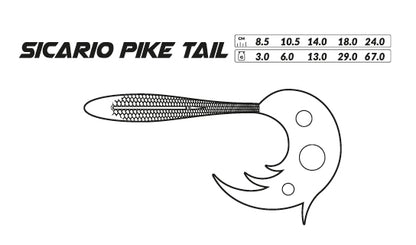 Mikado Köder - Sicario Pike Tail 8.5cm/BLEEDING Blue - 4 Stk.