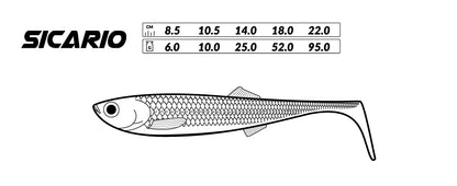 Mikado Köder - Sicario 10.5cm/DIRTY Pike - 5 Stk.