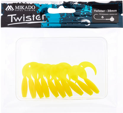 Mikado Köder - Twister 38mm/ Lemon - 10 Stk.