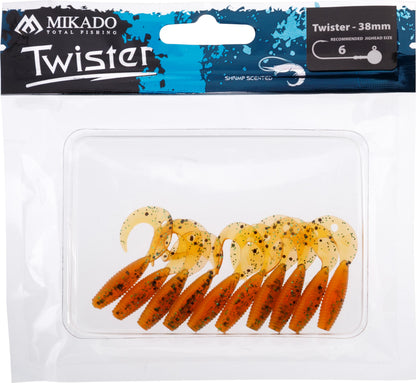 Mikado Köder - Twister 38mm/ Orange Pepper - 10 Stk.