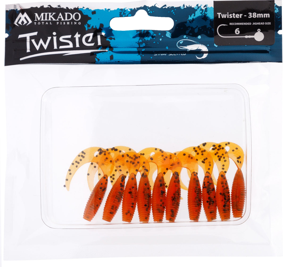 Mikado Köder - Twister 38mm/ Pepper Tea - 10 Stk.