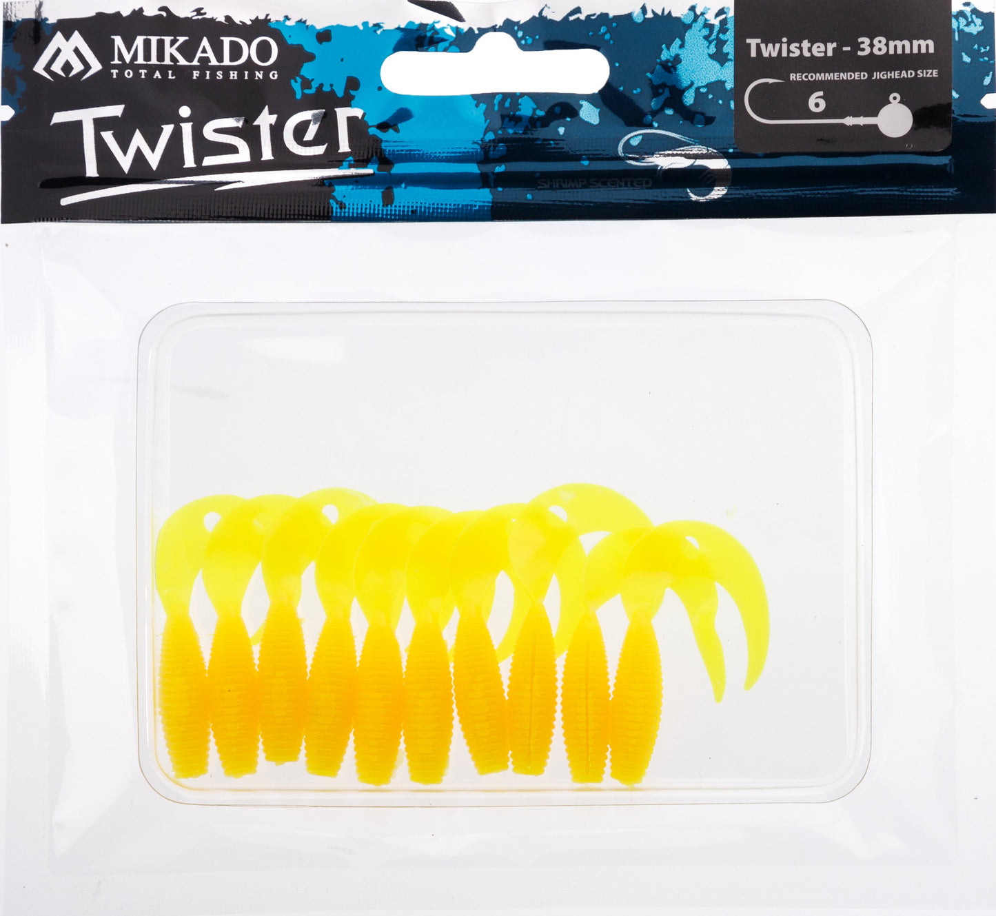 Mikado Köder - Twister 38mm/ Yellow - 10 Stk.