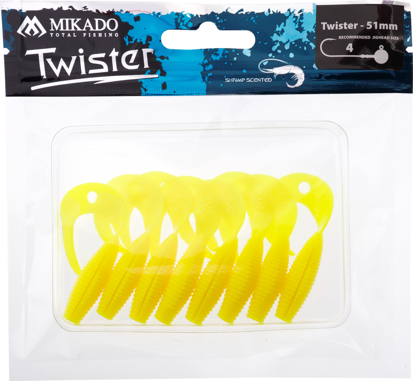 Mikado Köder - Twister 51mm/ Lemon - 8 Stk.
