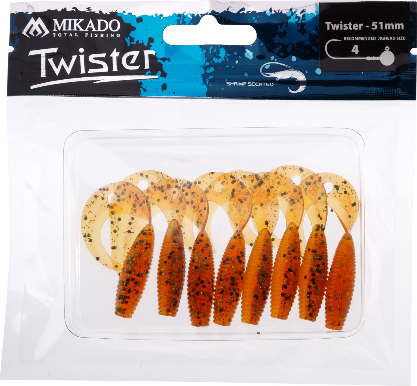 Mikado Köder - Twister 51mm/ Orange Pepper - 8 Stk.