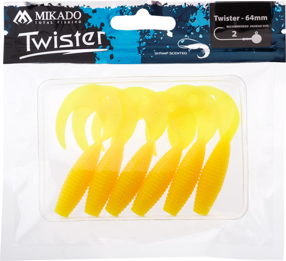Mikado Köder - Twister 64mm/ Yellow - 6 Stk.
