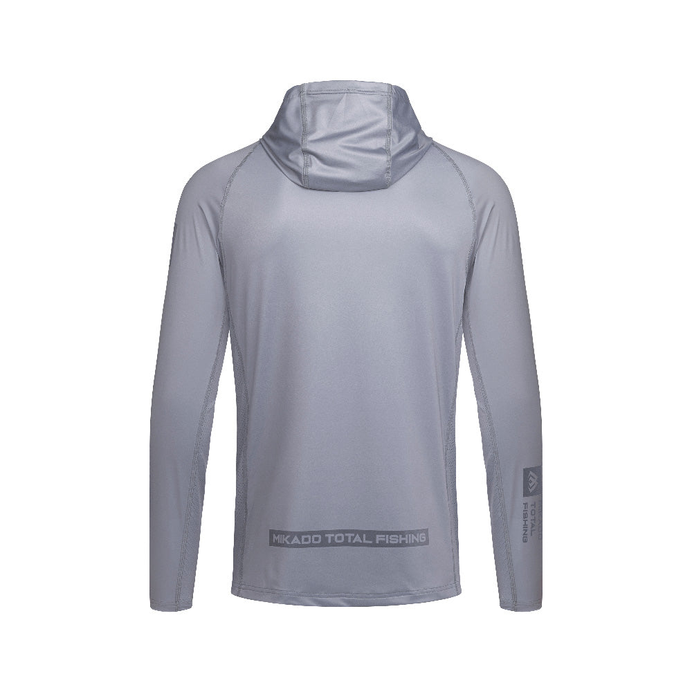 Mikado Long Sleeve – Angler-Hoodie Mit Integrierter Kapuze – Mit UV/UPF Filter – Grau – Größe 4XL – 1 Stk.