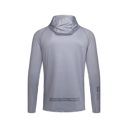 Mikado Long Sleeve – Angler-Hoodie Mit Integrierter Kapuze – Mit UV/UPF Filter – Grau – Größe 4XL – 1 Stk.