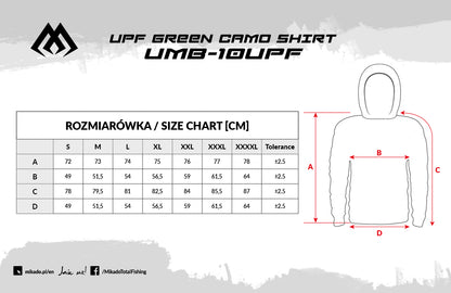 Mikado Longsleeve - Hoodie Mit Gesichtsschutz - Mit Upf-Filter - Green Camo - Größe Xl - 1 Stk.