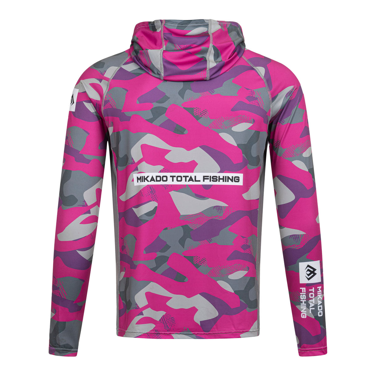 Mikado Damen Longsleeve - Hoodie Mit Gesichtsschutz - Mit Upf-Filter - Lady Camo - Größe S - 1 Stk.