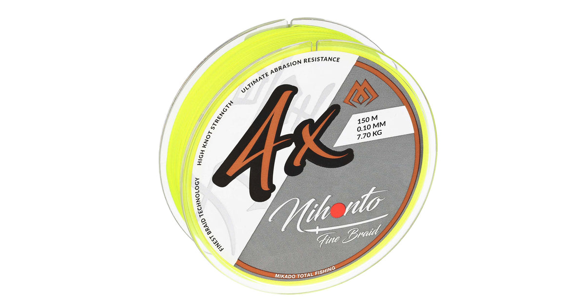 Mikado Geflochtene Schnüre - Nihonto Fine Braid - 0.18mm/14.4kg/150m - Fluo Gelb - 1 Spule