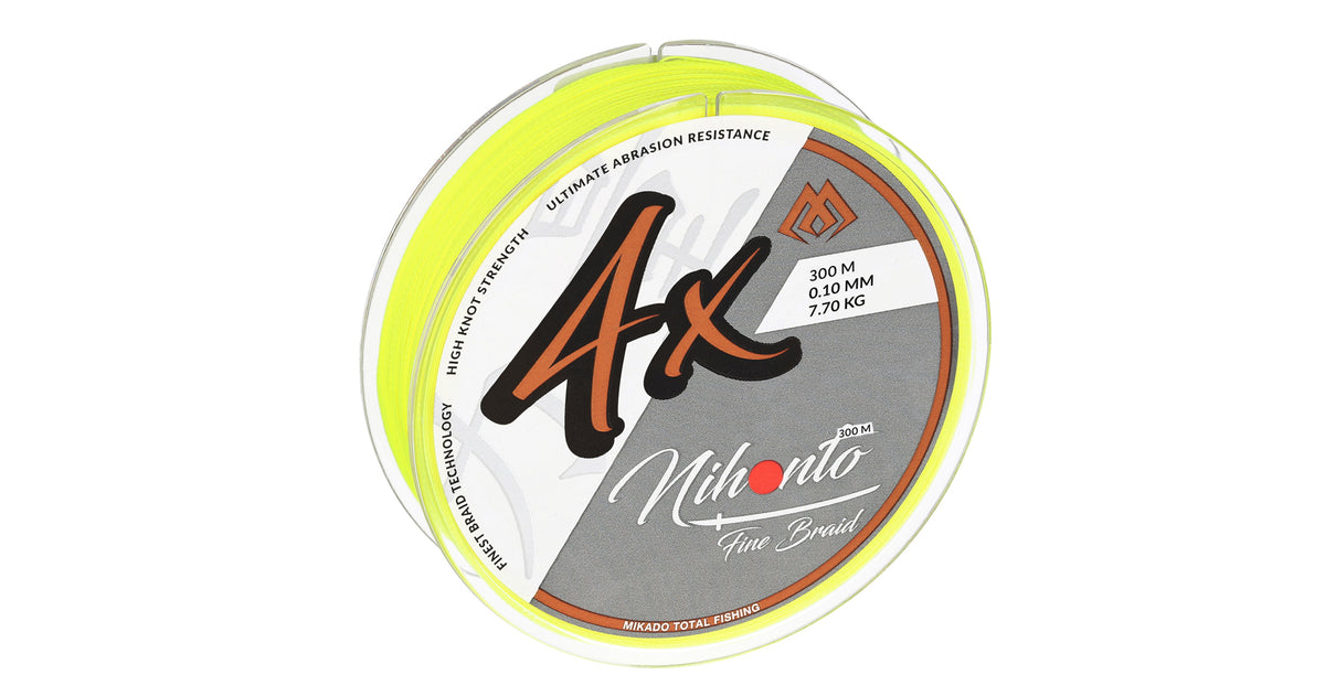 Mikado Geflochtene Schnüre - Nihonto Fine Braid - 0.20mm/16.6kg/300m - Fluo Gelb - 1 Spule