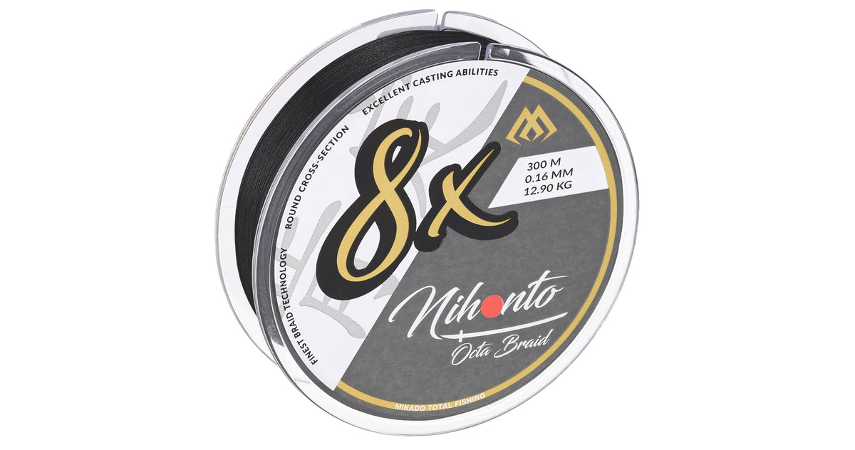 Mikado Geflochtene Schnüre - Nihonto Octa Braid - 0.14mm/10.15kg/300m - Schwarz - 1 Spule