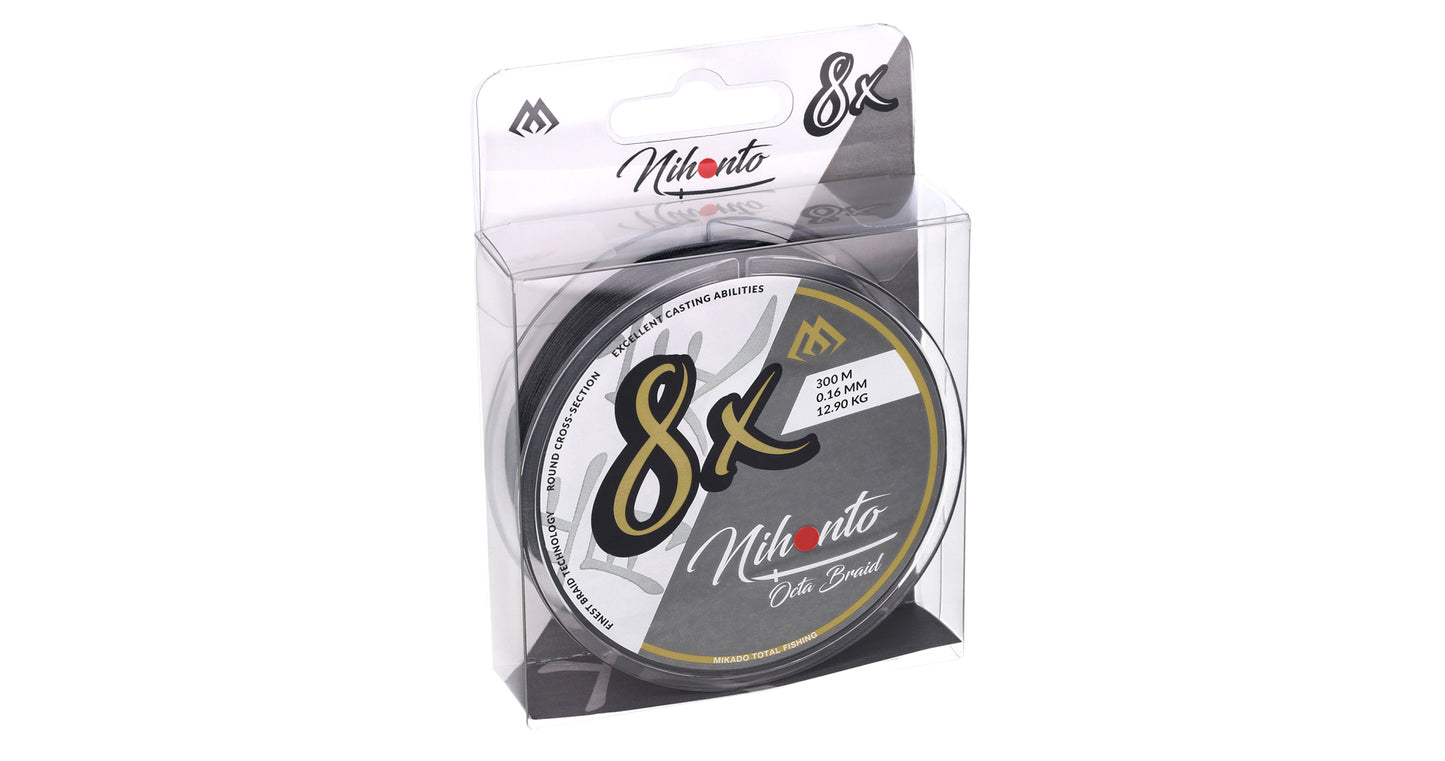 Mikado Geflochtene Schnüre - Nihonto Octa Braid - 0.45mm/44.5kg/300m - Schwarz - 1 Spule