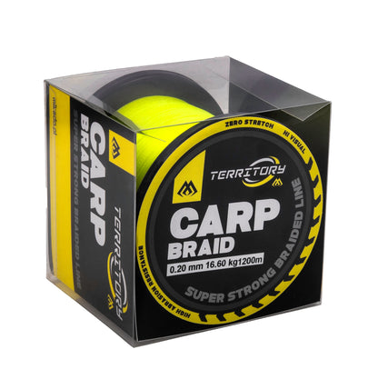 Mikado Geflochtene Schnüre - Territory Carp Braid - 0.14mm/9.70kg/1200m - Fluo Yellow - 1 Stk.