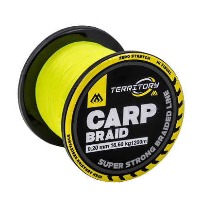 Mikado Geflochtene Schnüre - Territory Carp Braid - 0.18mm/14.40kg/1200m - Fluo Yellow - 1 Stk.
