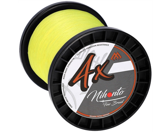 Mikado Geflochtene Schnüre - Nihonto Fine Braid - 0.10mm/7.7kg/3000m - Fluo Gelb - 1 Spule