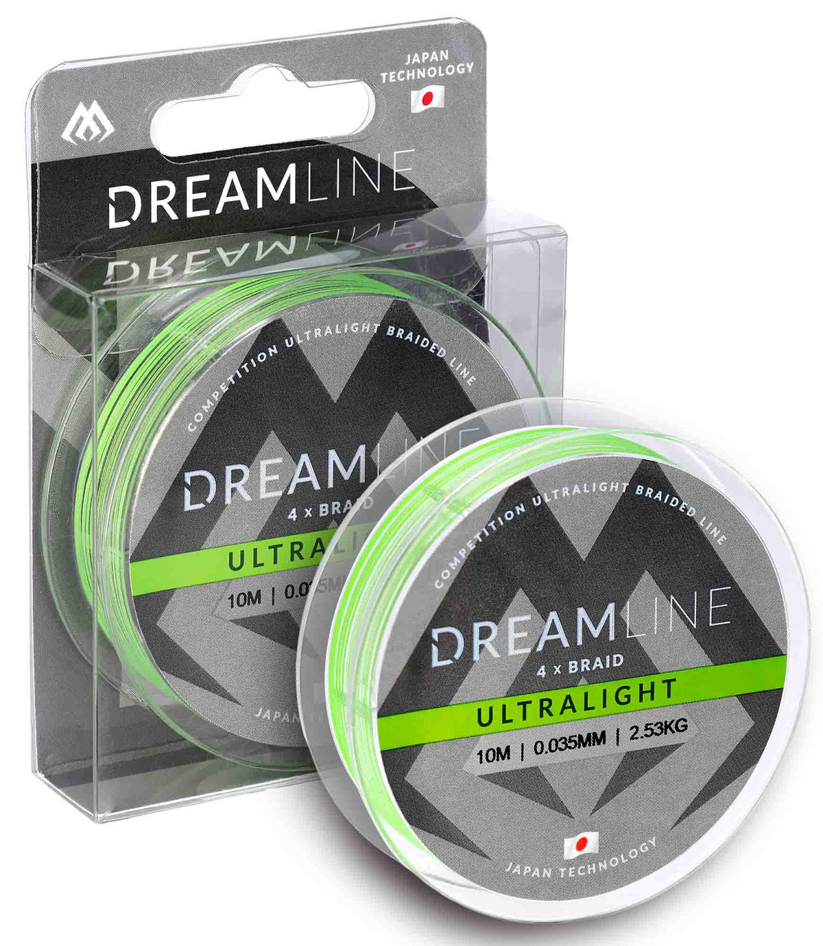Mikado Geflochtene Schnüre - Dreamline Ultralight - 0.035mm/2.53kg/10m - Fluo Grün - 1 Spule