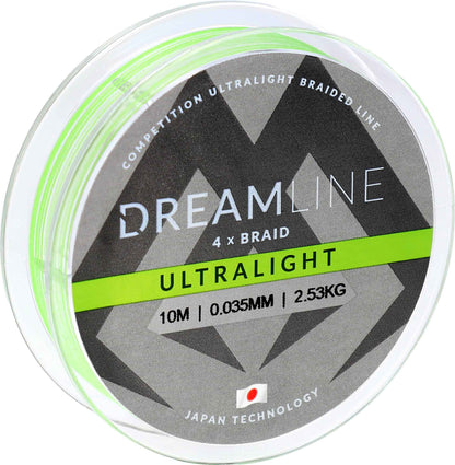Mikado Geflochtene Schnüre - Dreamline Ultralight - 0.058mm/4.43kg/10m - Fluo Grün - 1 Spule